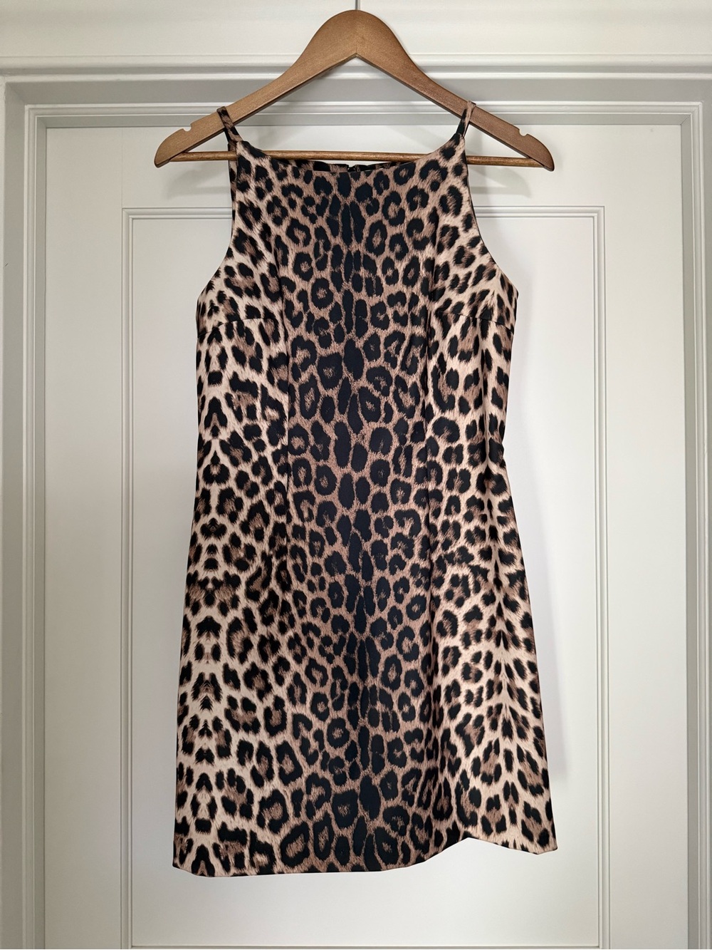 XOXO Leopard-Print Mini Dress in Beige and Black 90s Style